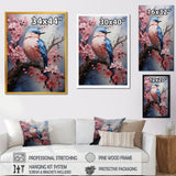 Blue bird among florals - Bird Home Decor Art