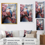 Blue bird among florals - Bird Home Decor Art