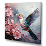 Floral Flight hummingbird - Hummingbird Living Room Wall Art