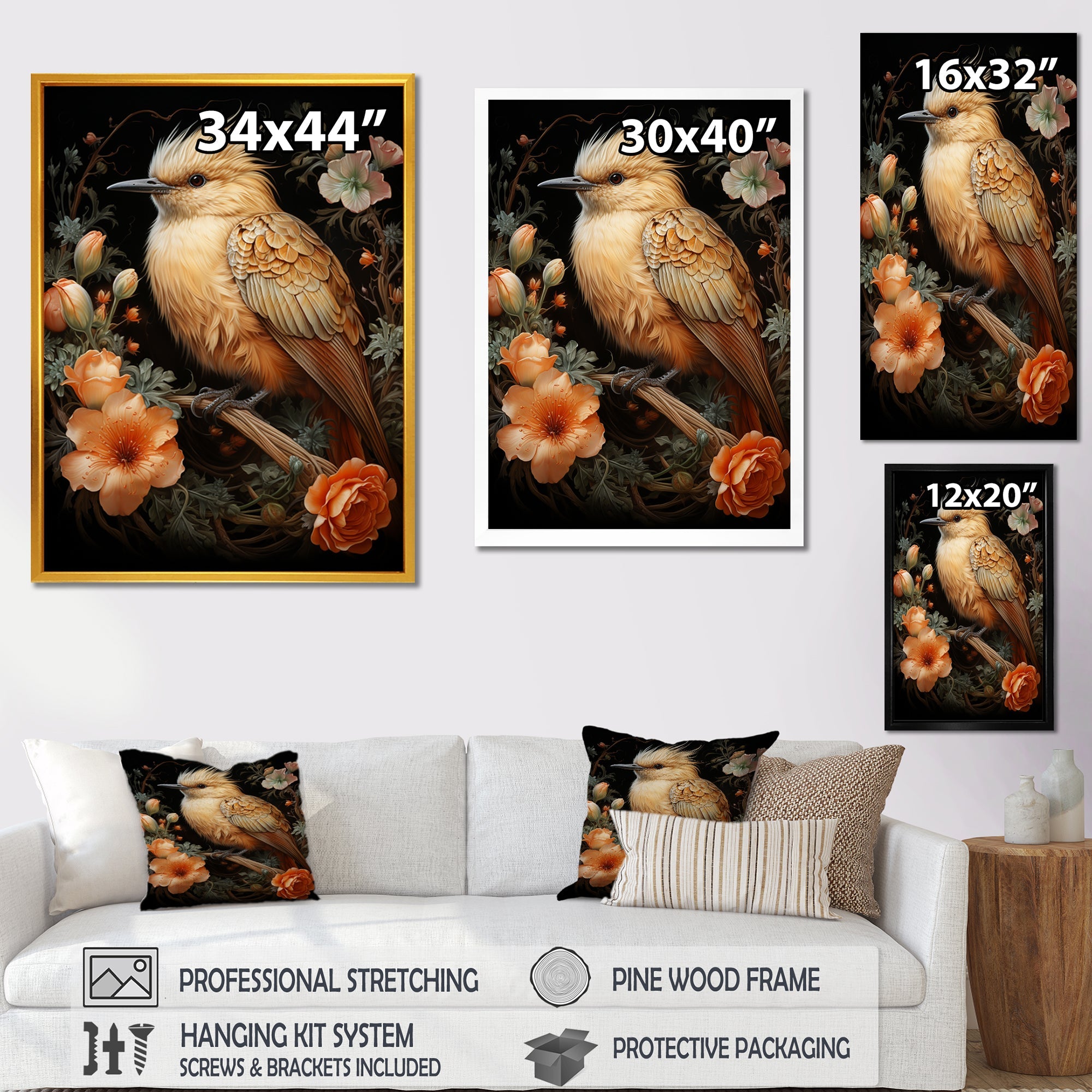 Springtime bird blooms - Bird Wall Art Prints