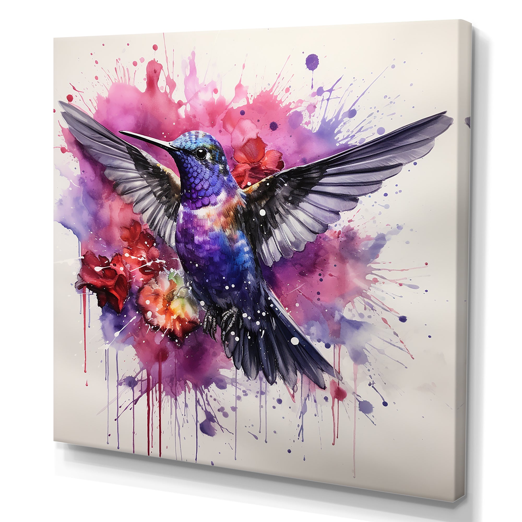 Hummingbird Fluttering Jewel - Hummingbird Living Room Wall Art