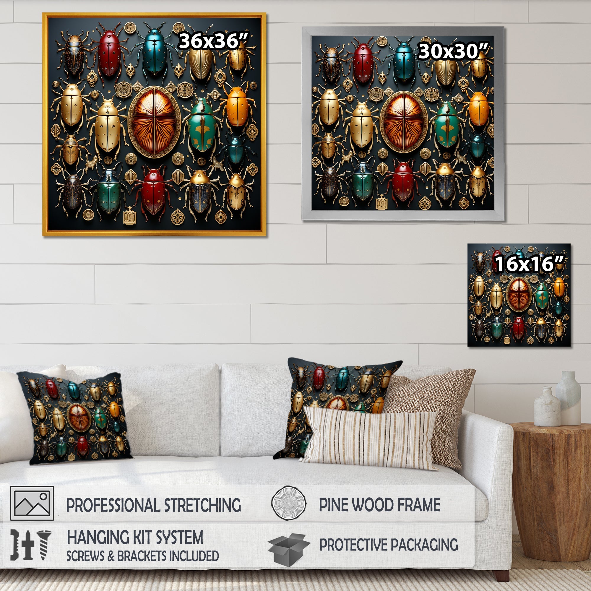 Colorful mystical beetles - Insects & Bugs Wall Art Prints