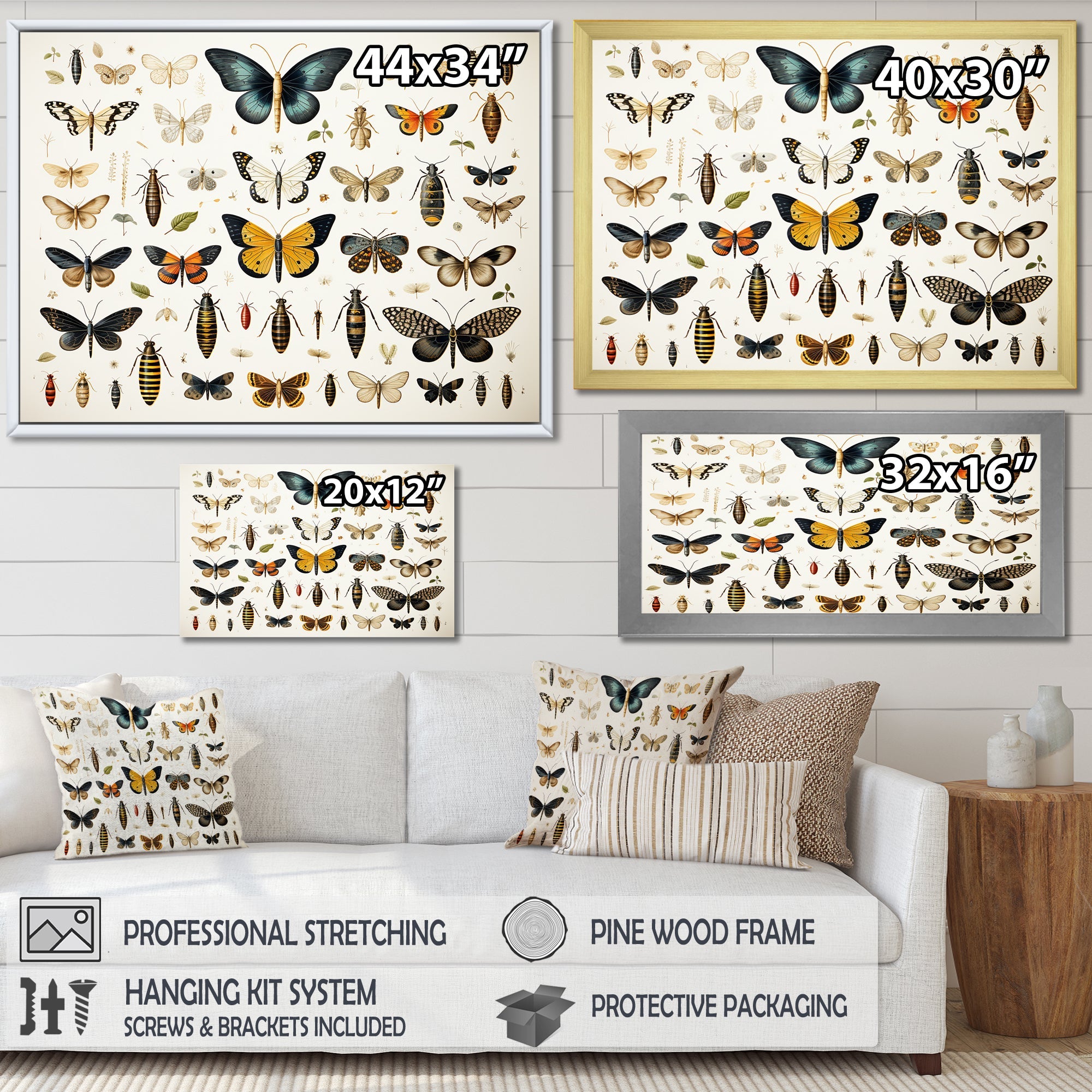 Blue and yellow Insects and Bugs - Insects & Bugs Home Decor Art