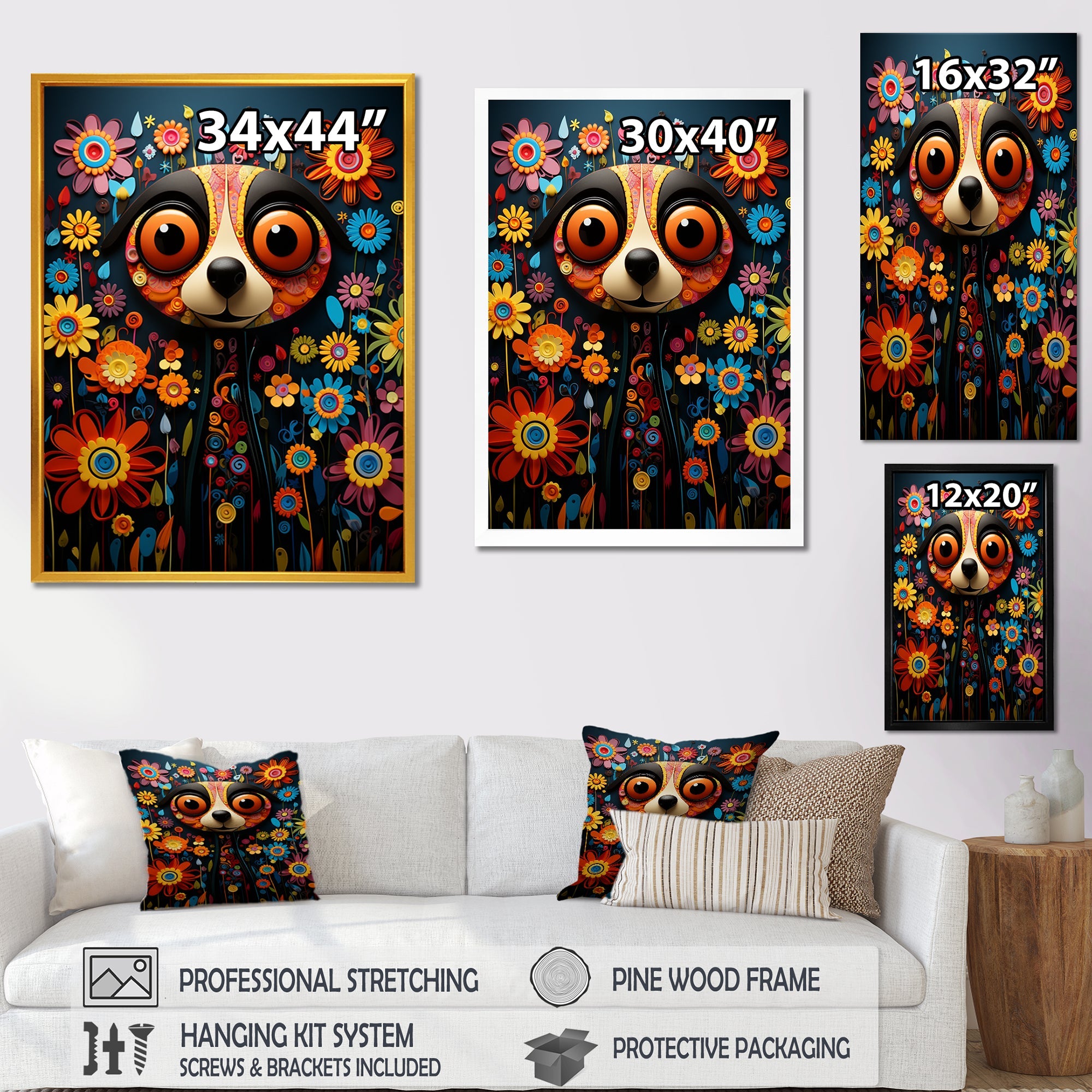 Curious Meerkat funny collage - Meercat Canvas Wall Art