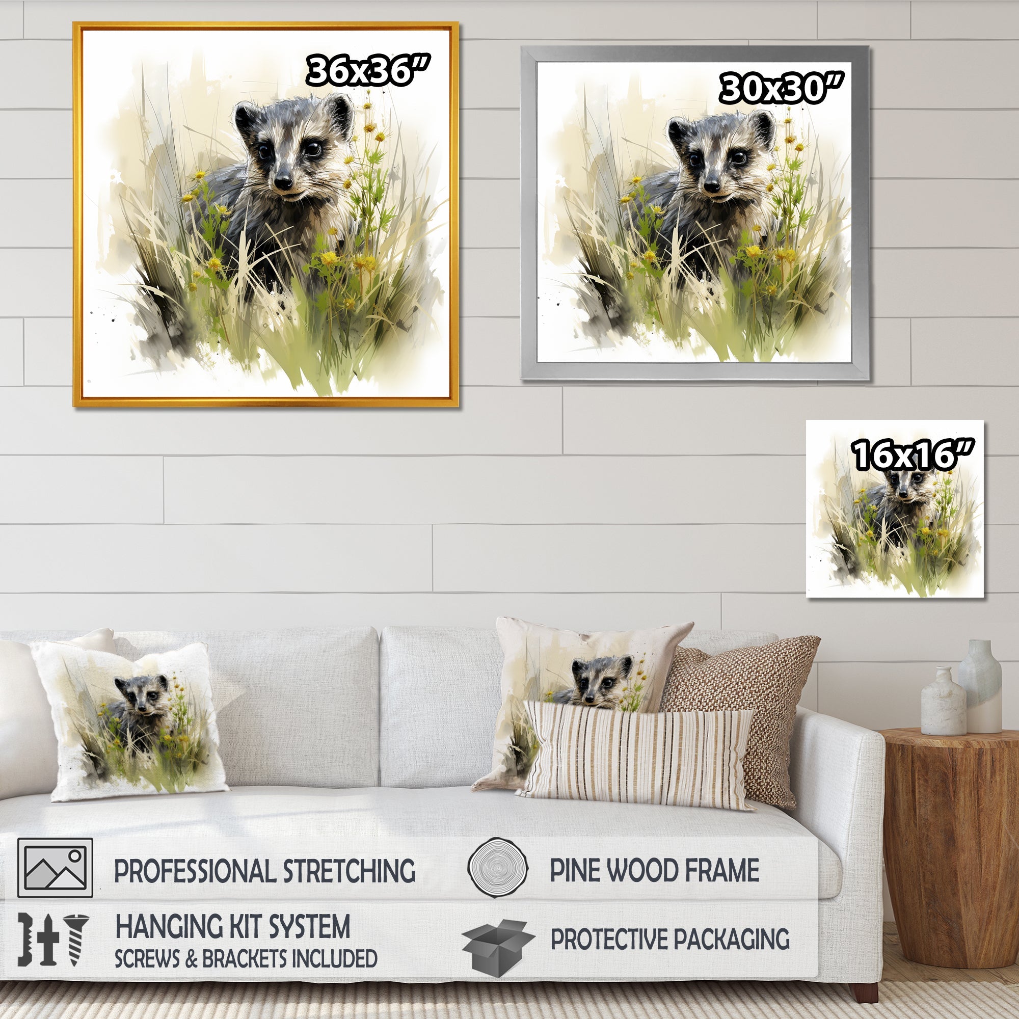 Grey meadow Meerkat - Gray Meercat Wall Art