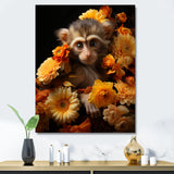 Yellow Autumn Monkey Palette - Monkey Canvas Wall Art