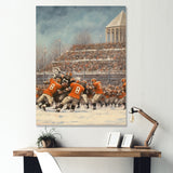 Orange 1970S Football Clash I - Football Canvas Wall Art