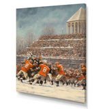Orange 1970S Football Clash I - Football Canvas Wall Art