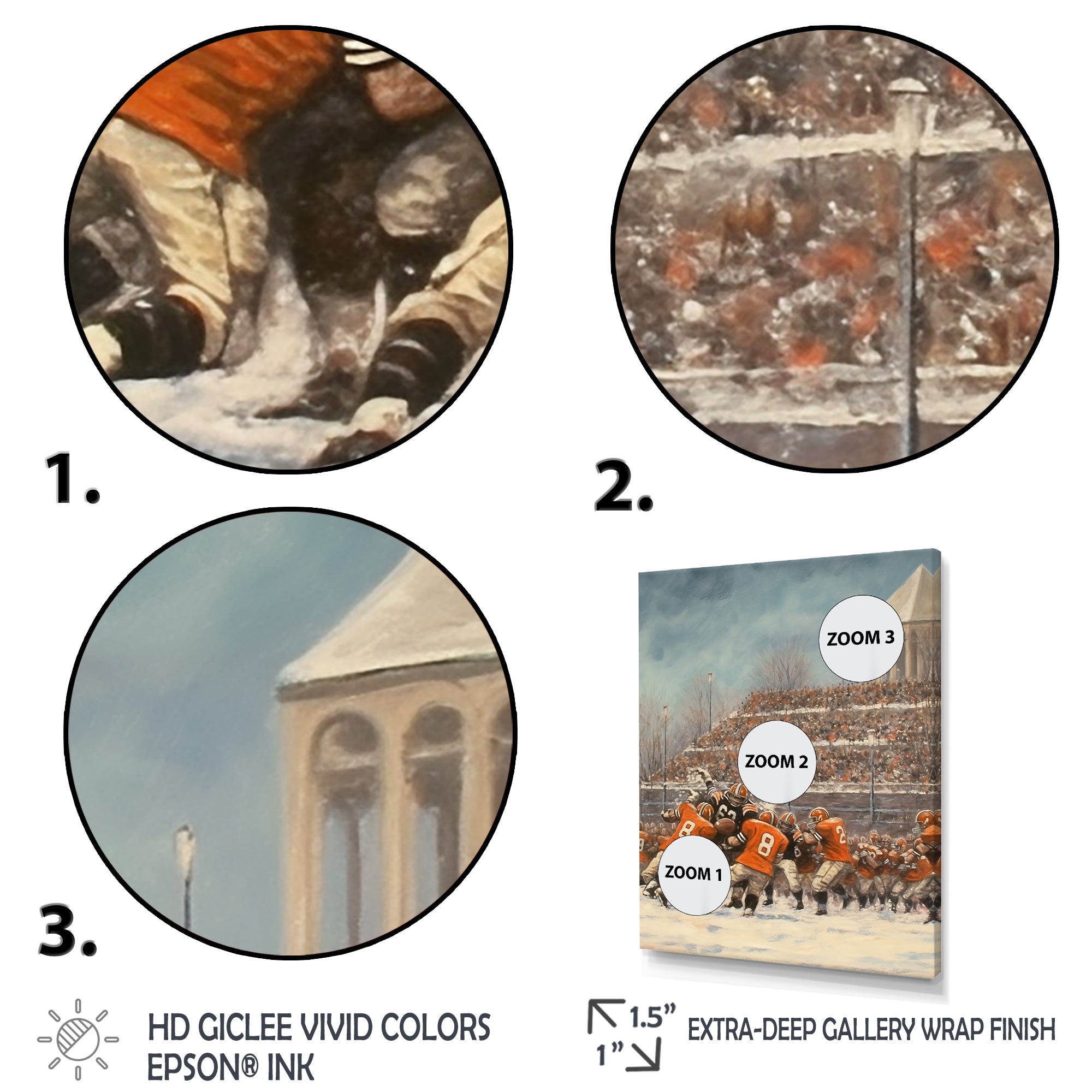 Orange 1970S Football Clash I - Football Canvas Wall Art