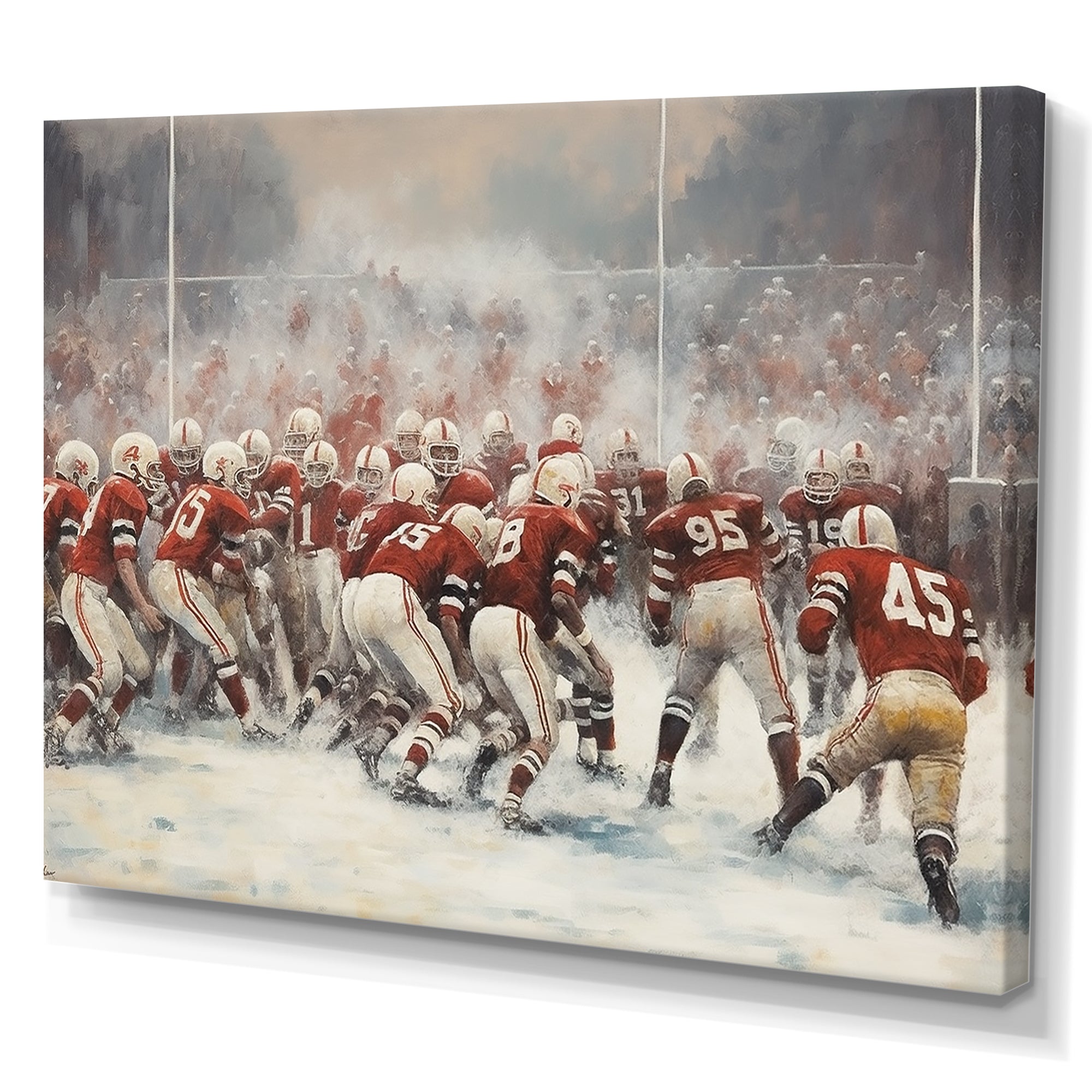 Red Sporting Football Game - Sport Football Canvas Wall Art