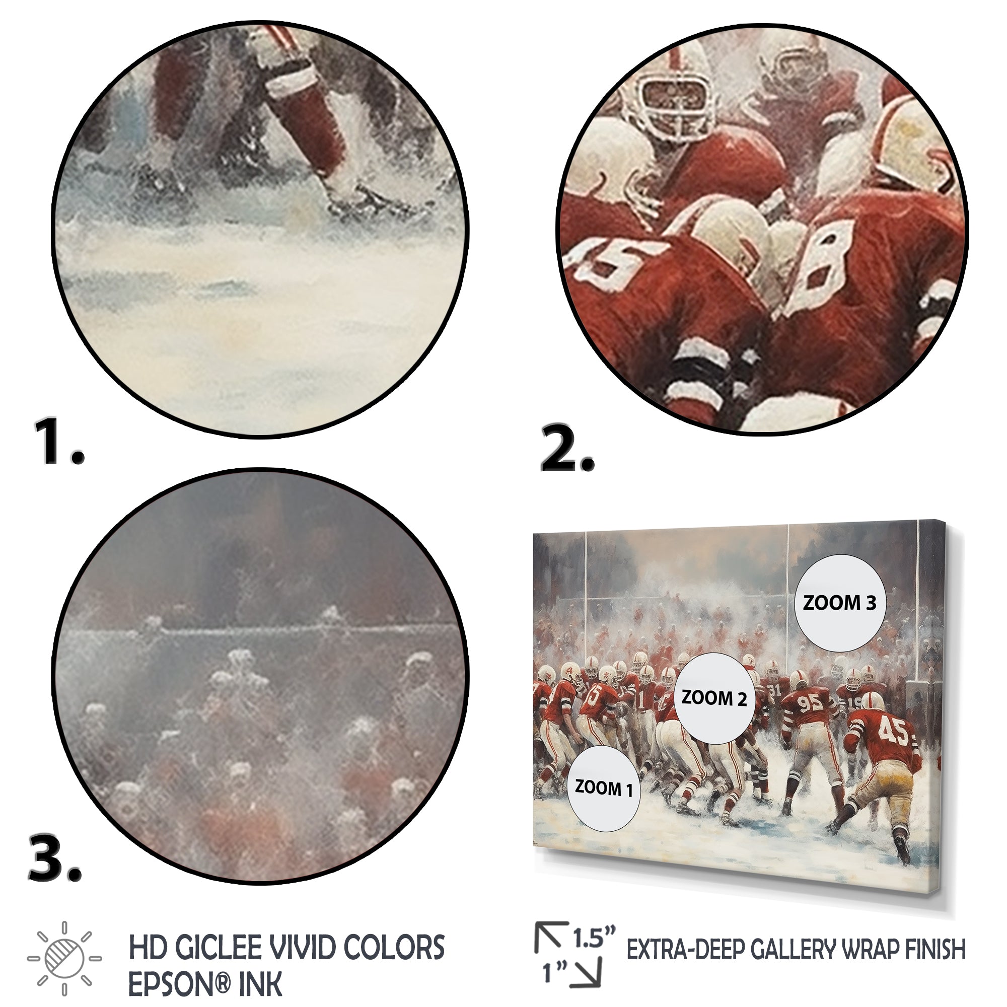 Red Sporting Football Game - Sport Football Canvas Wall Art