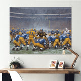 Blue Sporting Football Game - Sport Football Canvas Wall Art