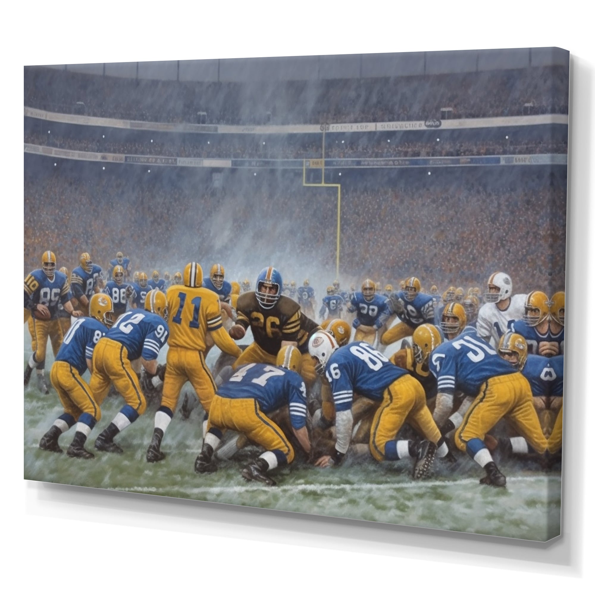 Blue Sporting Football Game - Sport Football Canvas Wall Art