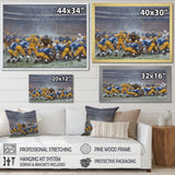 Blue Sporting Football Game - Sport Football Canvas Wall Art