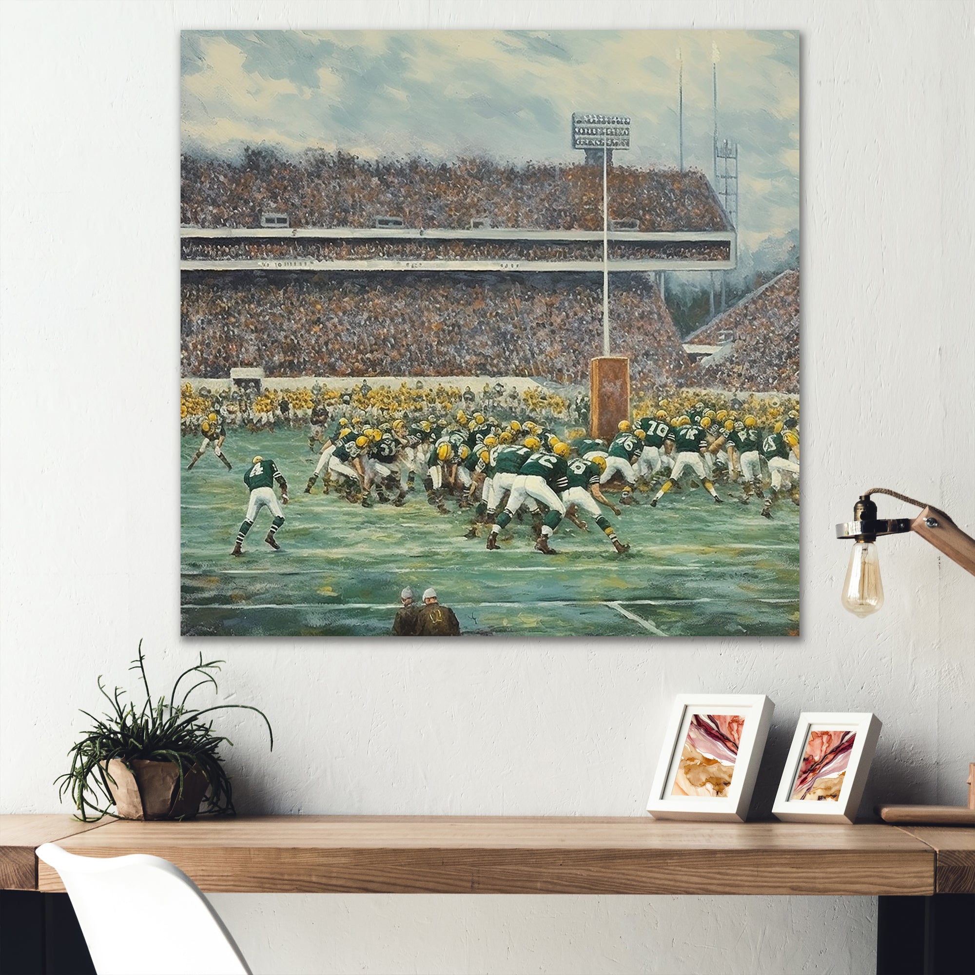 Yellow Sporting Football Game - Sport Football Canvas Wall Art
