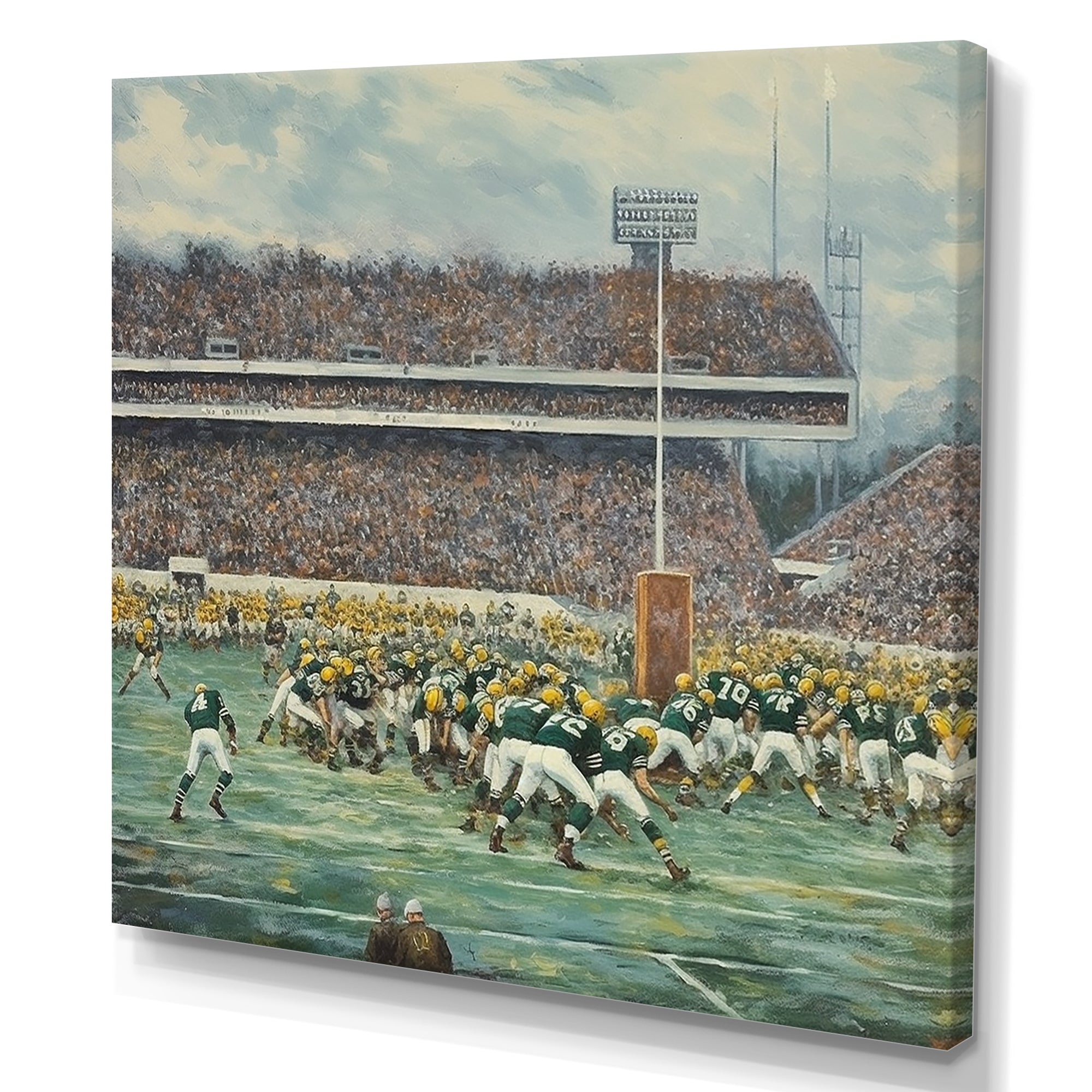 Yellow Sporting Football Game - Sport Football Canvas Wall Art
