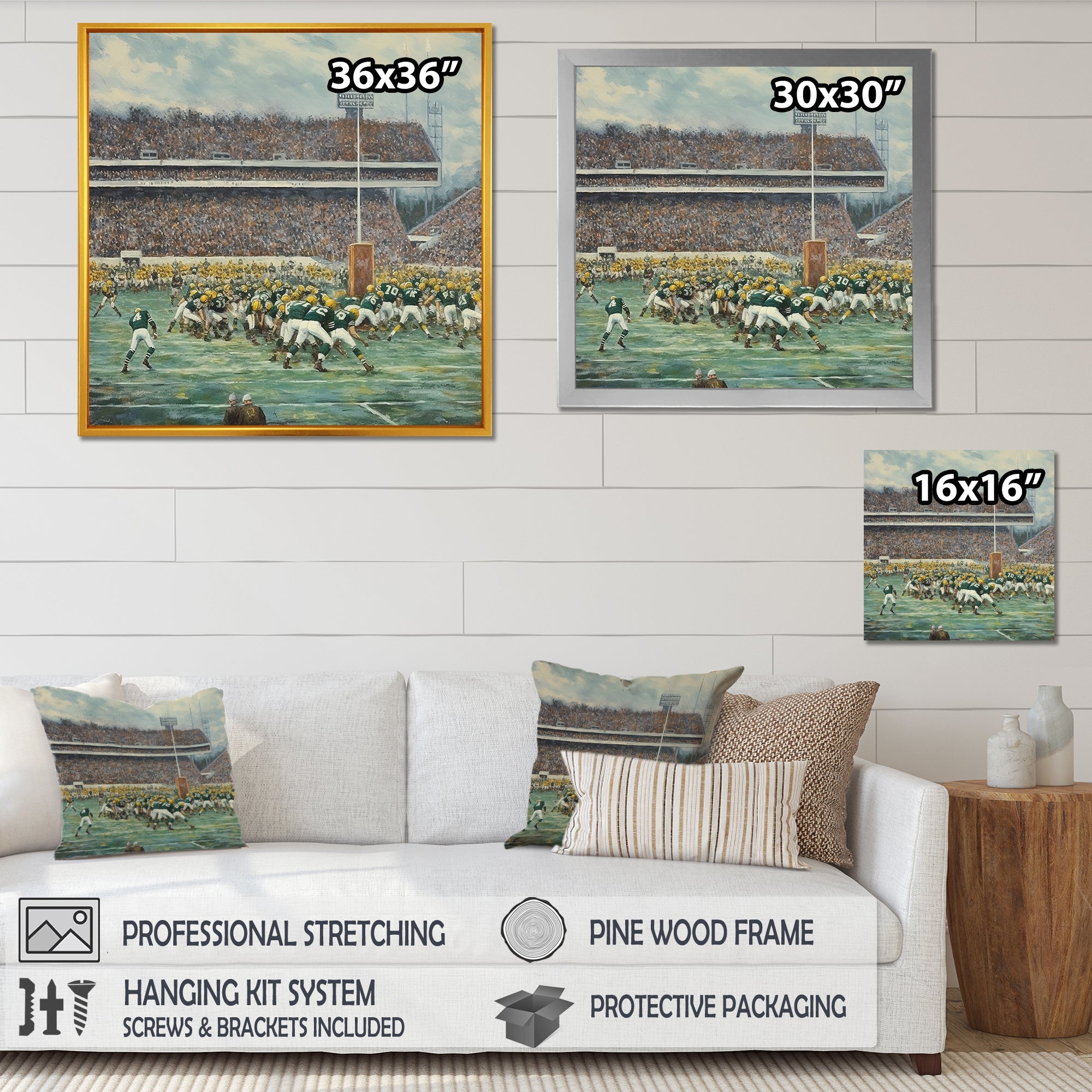 Yellow Sporting Football Game - Sport Football Canvas Wall Art