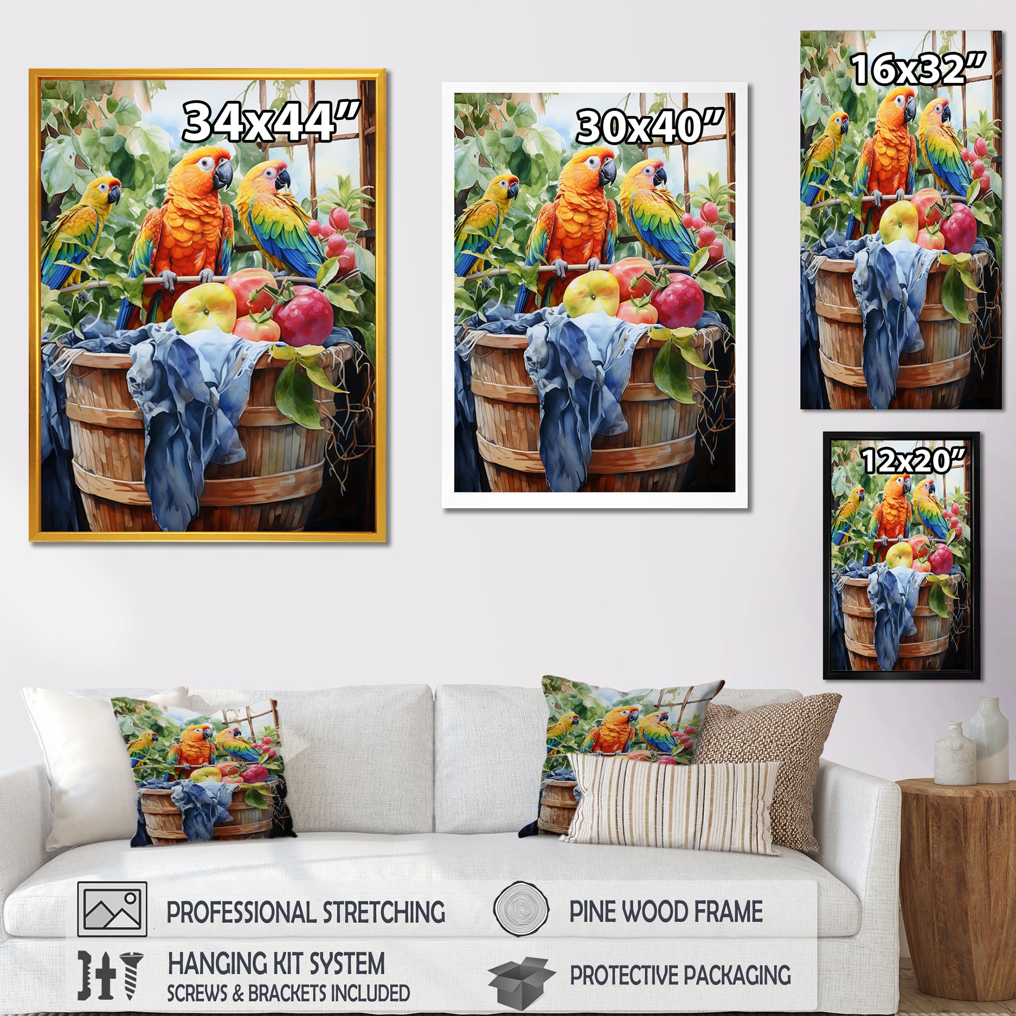 Yellow Parrot Paradise - Yellow Parrot Wall Art