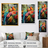 Blue Parrot jungle Paradise - Parrot Framed Canvas Art