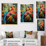 Blue Parrot jungle Paradise - Parrot Framed Canvas Art