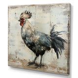 Grey Roosters Farm yard freedom - Rooster Canvas Wall Art