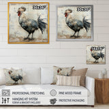 Grey Roosters Farm yard freedom - Rooster Canvas Wall Art