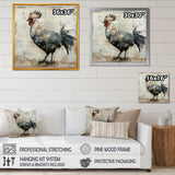 Grey Roosters Farm yard freedom - Rooster Canvas Wall Art