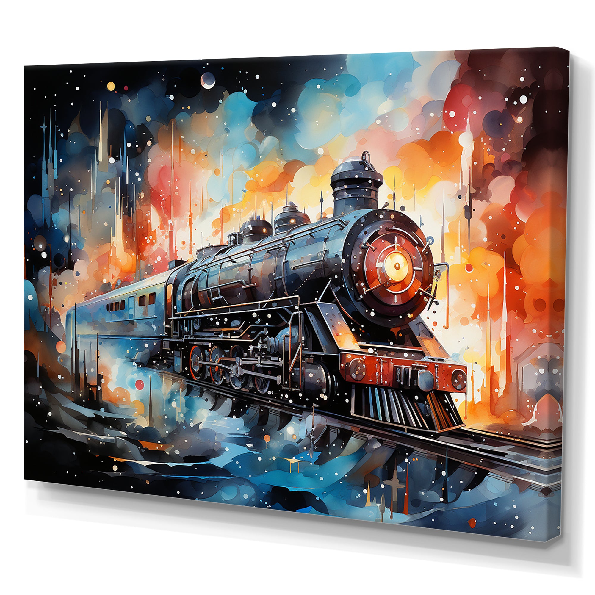 Train Starship Voyage back to the future I - Train Canvas Wall Art