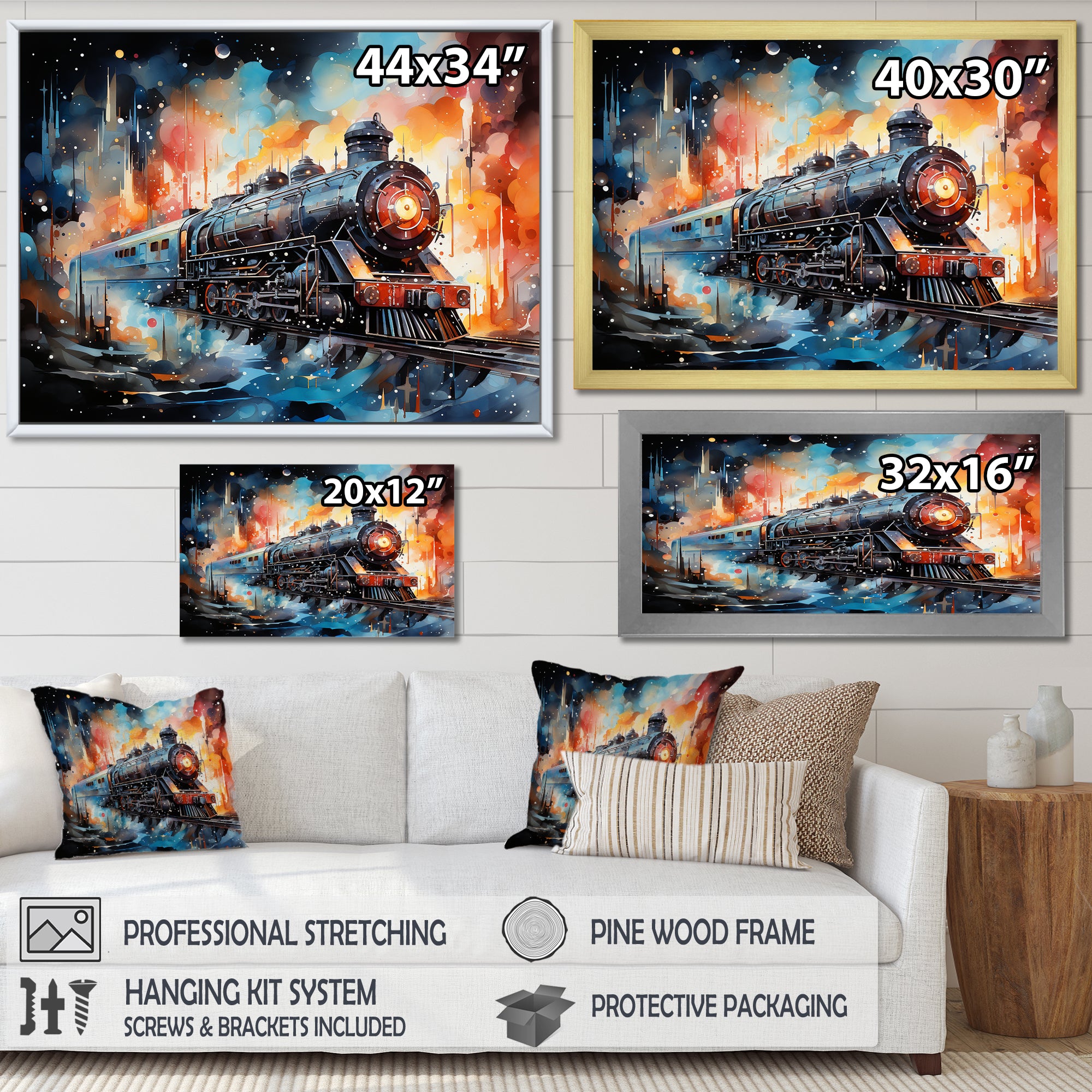 Train Starship Voyage back to the future I - Train Canvas Wall Art