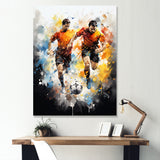 Abstract Soccer Players During Game I - Soccer Canvas Wall Art
