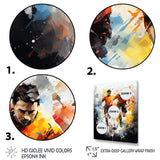 Abstract Soccer Players During Game I - Soccer Canvas Wall Art