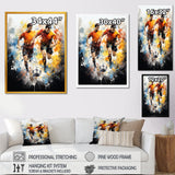 Abstract Soccer Players During Game I - Soccer Canvas Wall Art