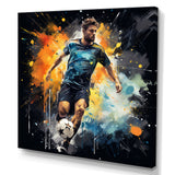 Green And Yellow Soccer Player I - Soccer Canvas Wall Art