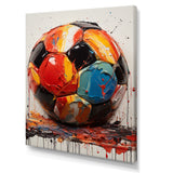 Red And Orange Soccer Ball - Soccer Canvas Wall Art