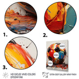 Red And Orange Soccer Ball - Soccer Canvas Wall Art
