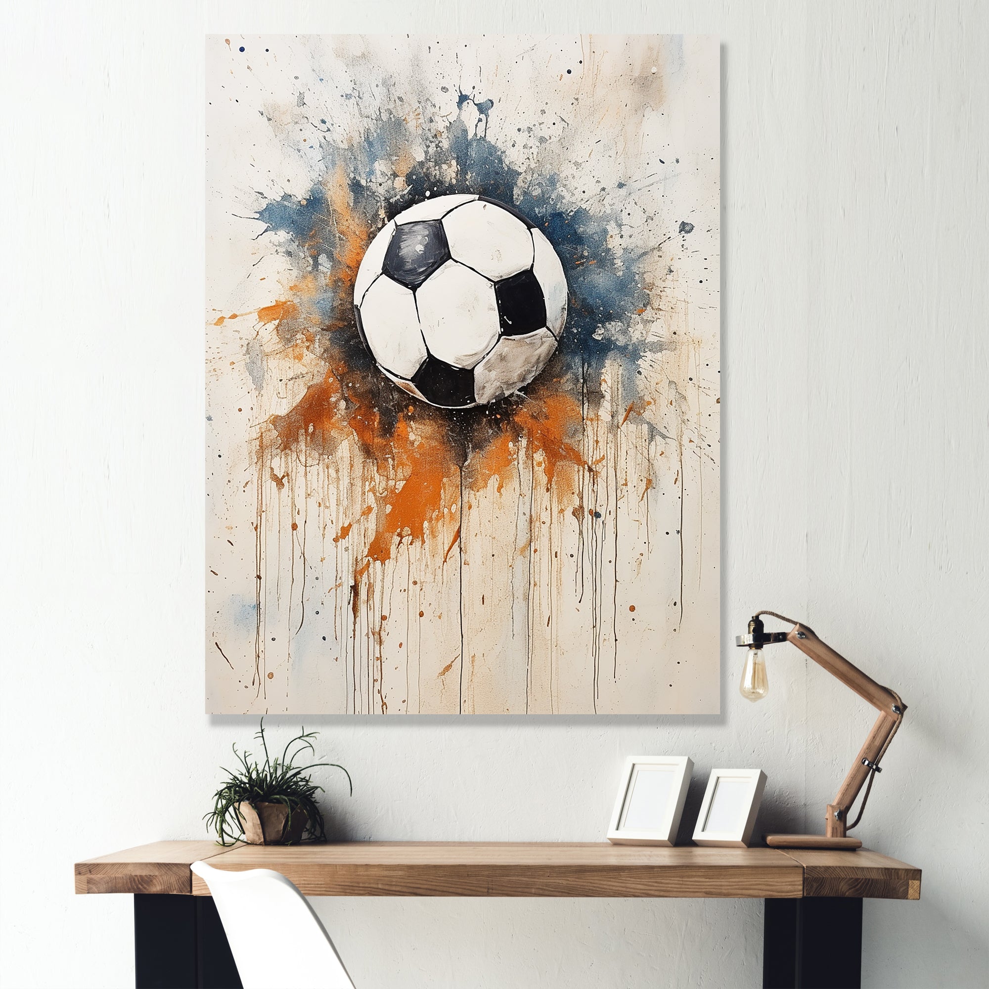 World Cup Beige Soccer Ball - Soccer Canvas Wall Art