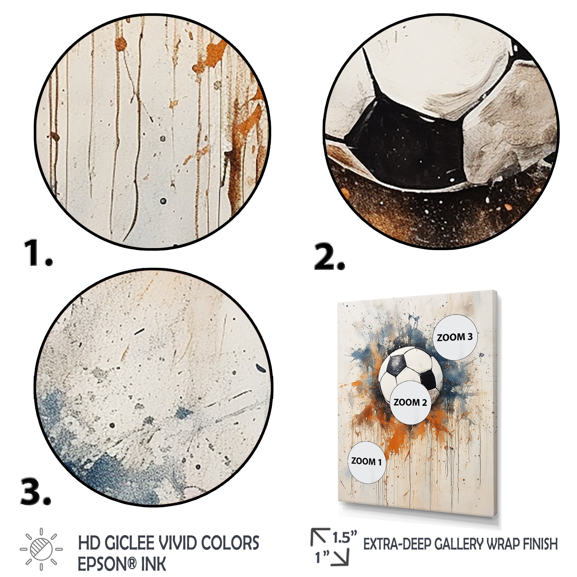 World Cup Beige Soccer Ball - Soccer Canvas Wall Art