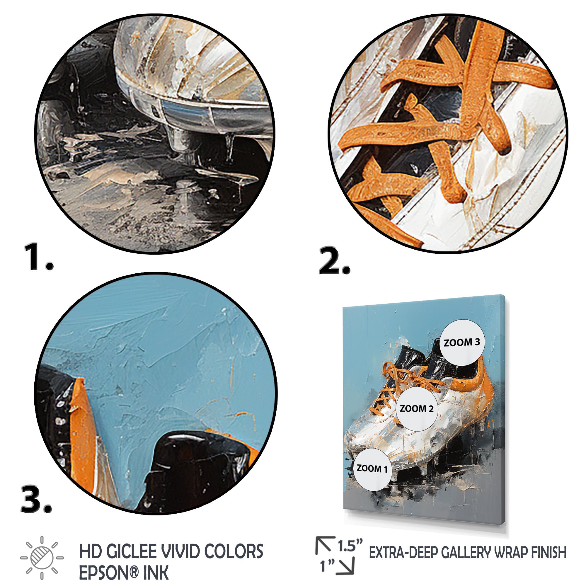 Grey And Orange Soccer Shoes - Soccer Canvas Wall Art