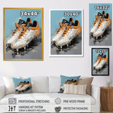 Grey And Orange Soccer Shoes - Soccer Canvas Wall Art