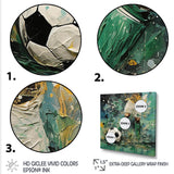 Green Abstract Soccer Player - Soccer Canvas Wall Art
