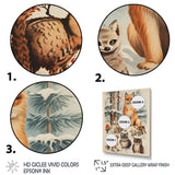Winter Animal fox with friends - Fox Home Decor Art