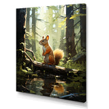 Brown and green squirrel forest acrobat - Brown Squirrel Wall Art