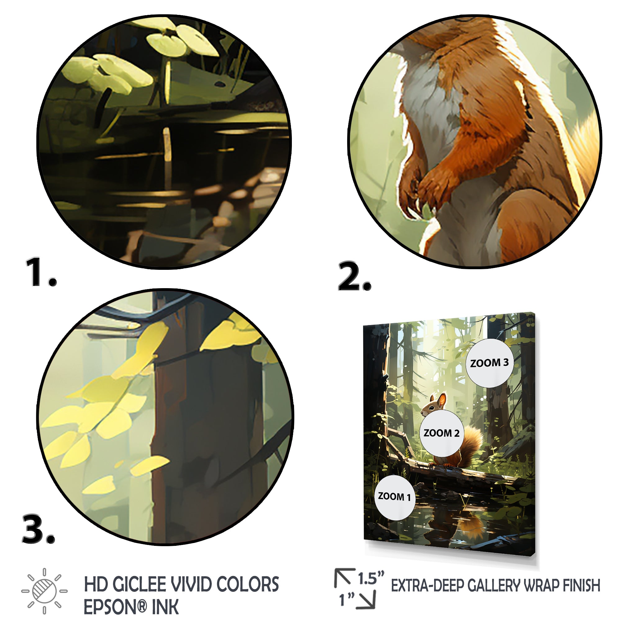 Brown and green squirrel forest acrobat - Brown Squirrel Wall Art