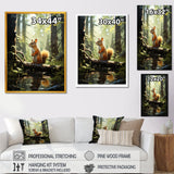 Brown and green squirrel forest acrobat - Brown Squirrel Wall Art