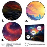 Starry Night Train tracks to the sky I - Train Canvas Wall Art