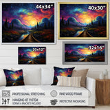 Starry Night Train tracks to the sky I - Train Canvas Wall Art