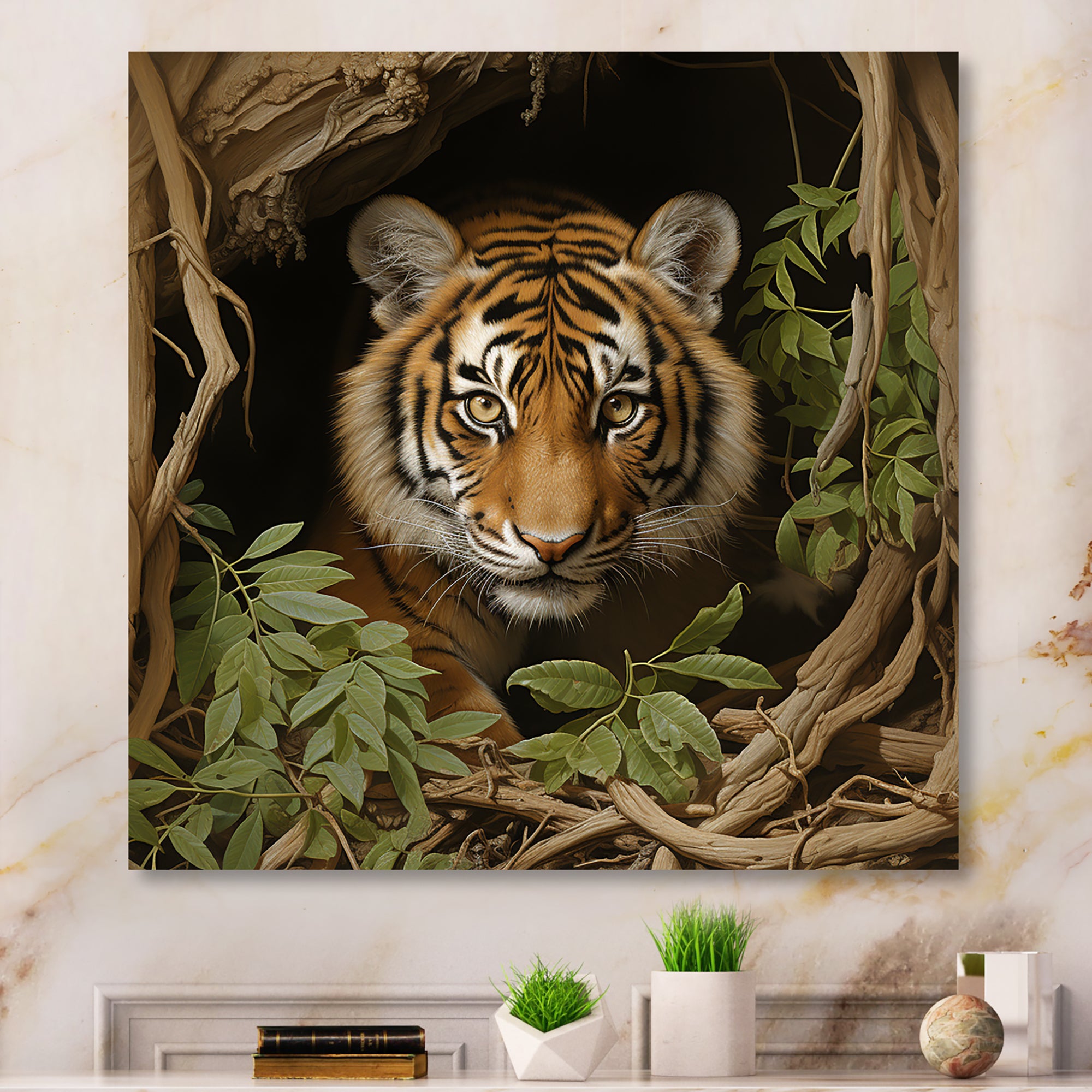 Brown jungle Tiger portrait - Tiger Wall Decor