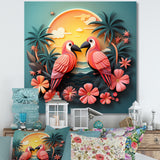 Pink Tropical Toucans - Bird Floral Wall Art Prints