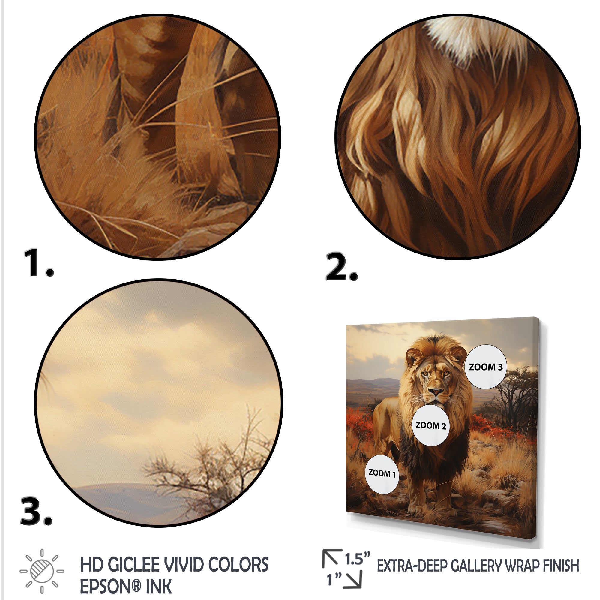 Lions Savannah horizon - Lion Canvas Wall Art