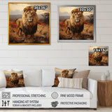 Lions Savannah horizon - Lion Canvas Wall Art